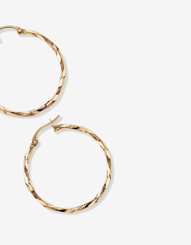 Michael Hill - 28mm Square Twist Hoop Earrings in 10kt Yellow Gold