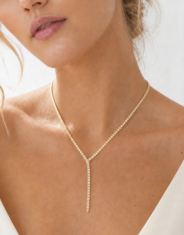 Izoa - Josephine Tennis Drop Necklace