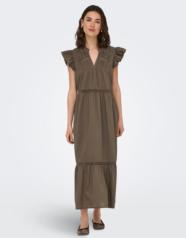 ONLY - Sunny Frilled Cotton Maxi Dress