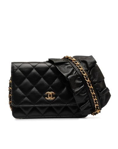 Pre-Loved by Azura Reborn - Pre-Loved chanel Quilted Leather Wallet-on-Chain with Chain Strap