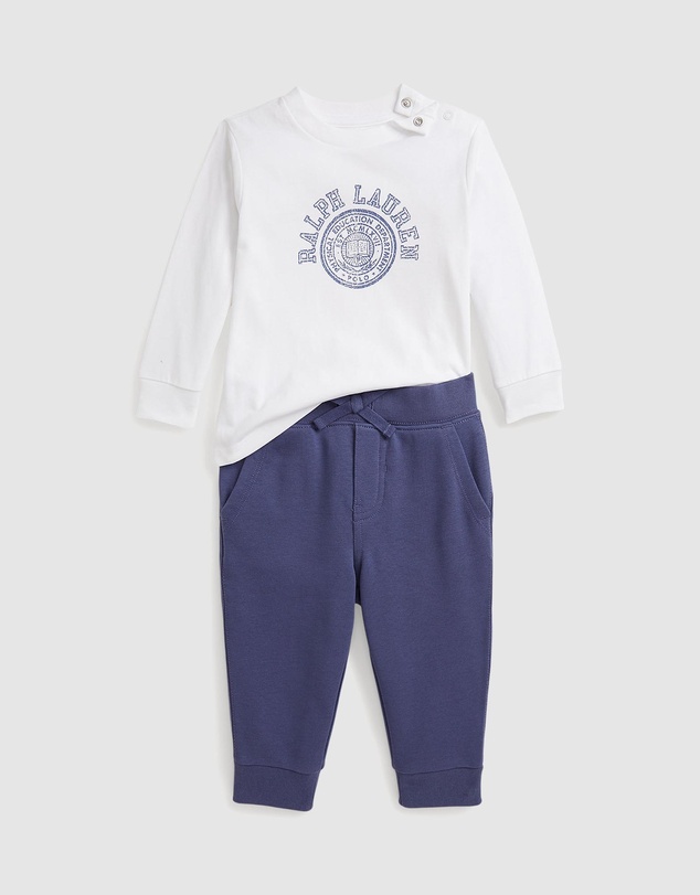 Polo Ralph Lauren - Logo Cotton Tee & Terry Jogger Pants Set - ICONIC EXCLUSIVE - Babies