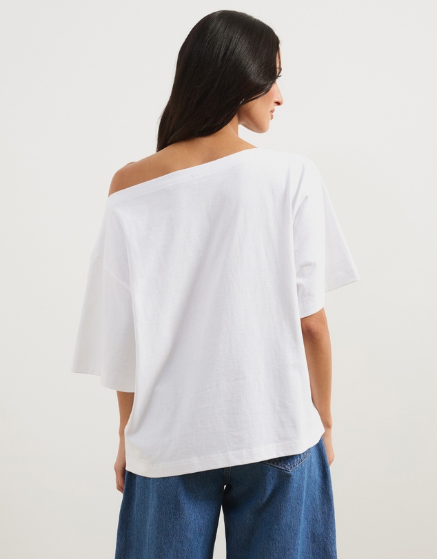 Atmos&Here - Sadie Oversized Cotton Boat Neck T-Shirt