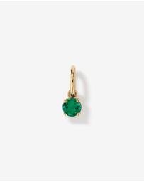 Michael Hill - Created Round Green Emerald Birthstone Pendant in 10kt Yellow Gold