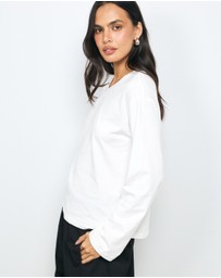 AERE - Long Sleeve V Neck T-Shirt