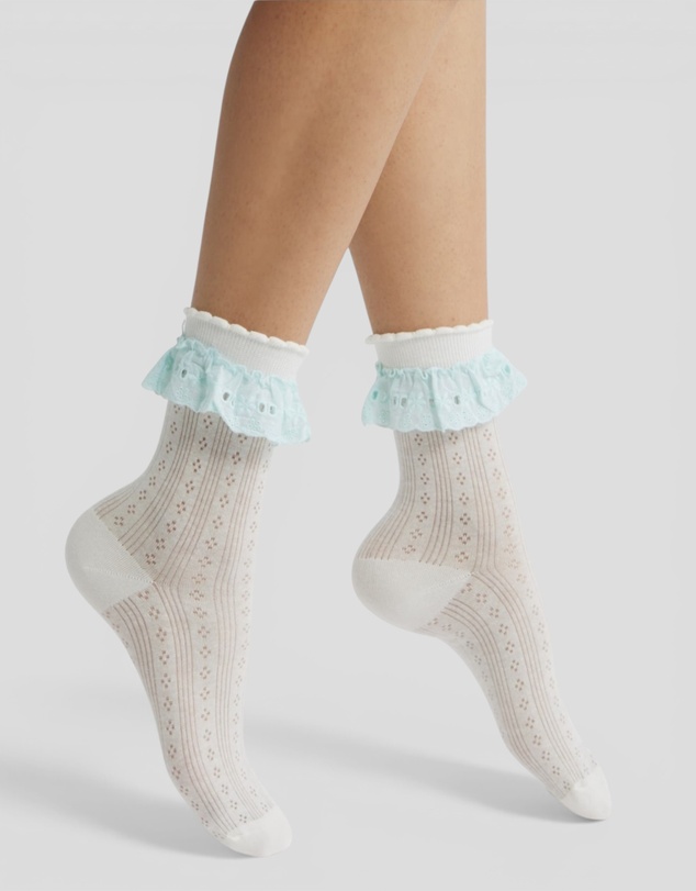 High Heel Jungle - Bobby Lace Frill Trim Cotton Bobby Socks