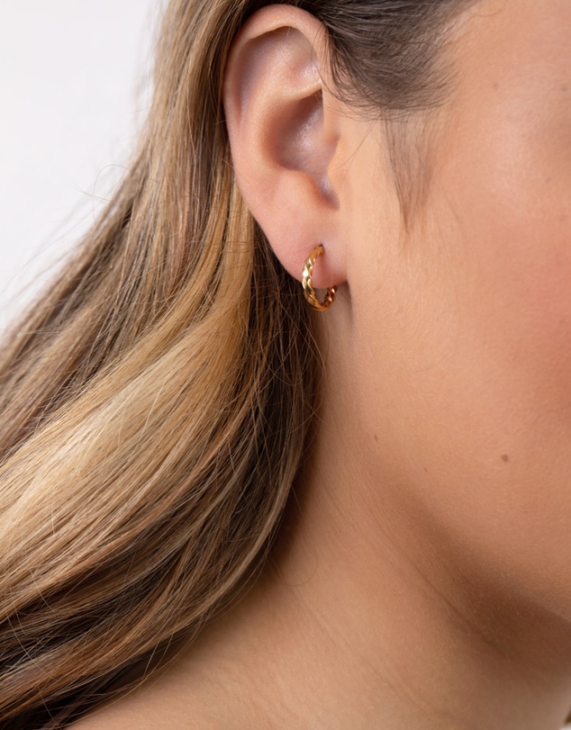 Lovisa - Gold Plated Sterling Silver Chunky Twist Hoop Earrings