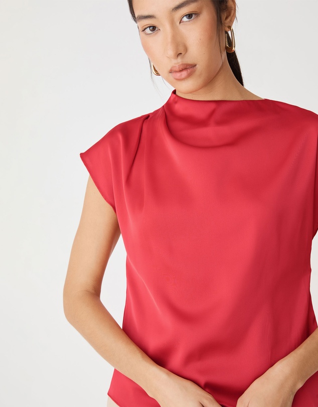 Forcast - Zafina Pleated Draped Top