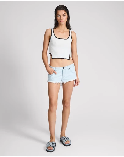 ONE TEASPOON - Bonitas Low Waist Denim Shorts - Xanthe Light Blue