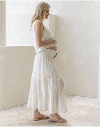Angel Maternity - Luana Maternity Cropped Tank Top in Ivory