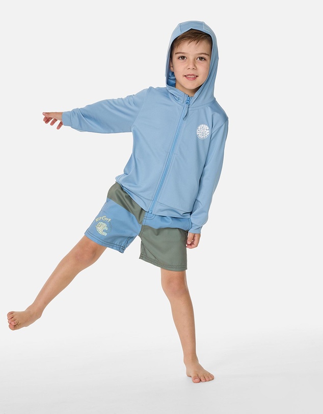 Rip Curl - Icons UPF Zip Through Hood Rash Vest- Kids