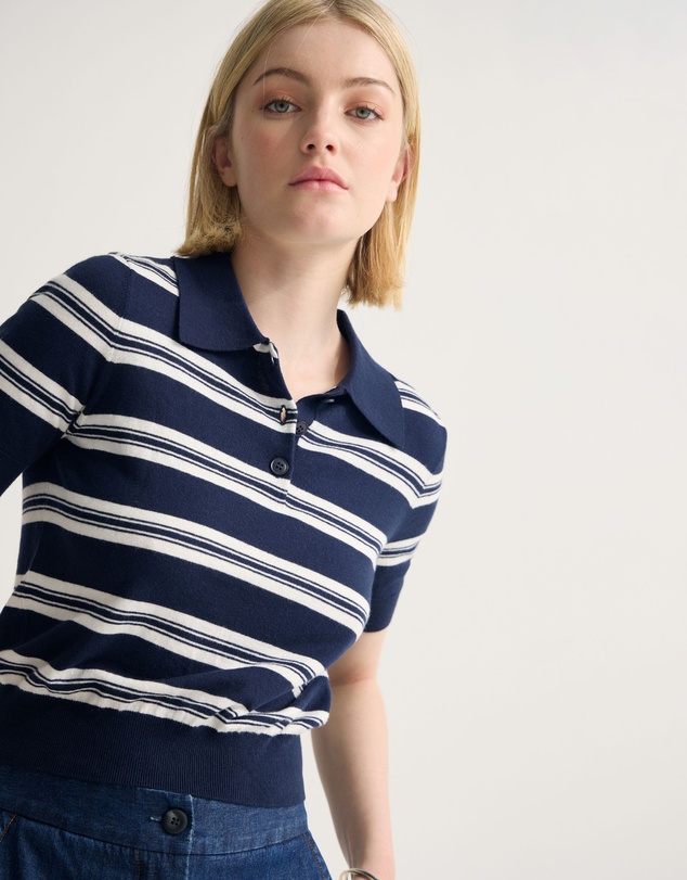Oxford - Camille Knitted Polo Striped