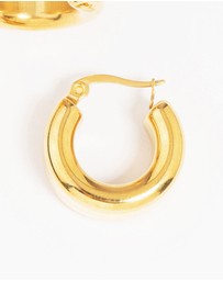 Lovisa - Waterproof Gold Plated Stainless Steel Mid Bubble Hoop Earrings