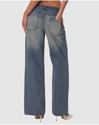 EDIKTED - Magda Low Rise Acid Wash Jeans