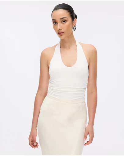 Minima Esenciales - Hazel Halter Neck Jersey Top