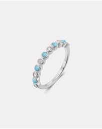 Ania Haie - Ania Haie Silver Bezel Lab Created Turquoise Ring