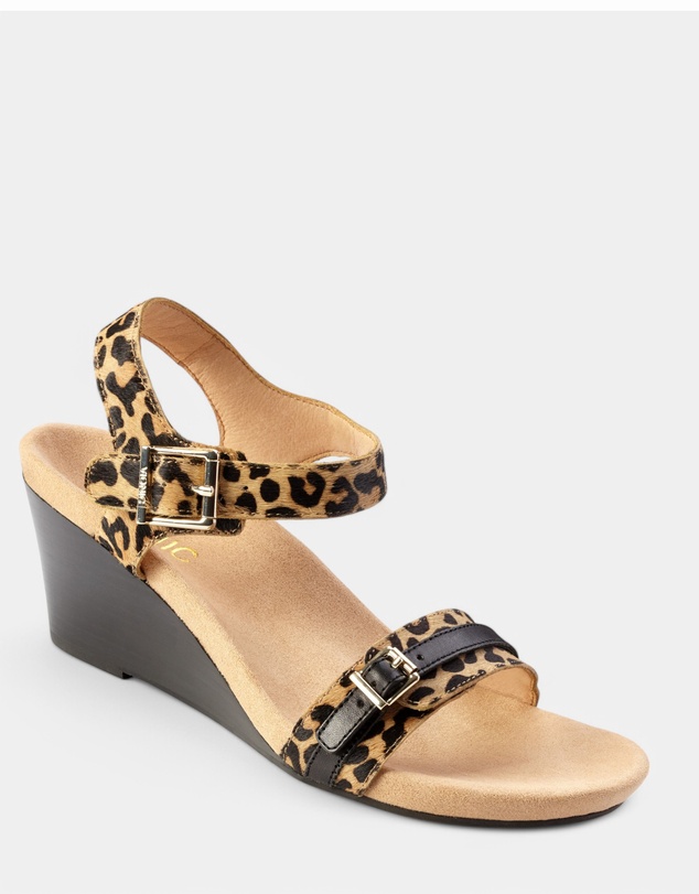 Vionic - Laurie Wedge Sandal - Tan Leopard