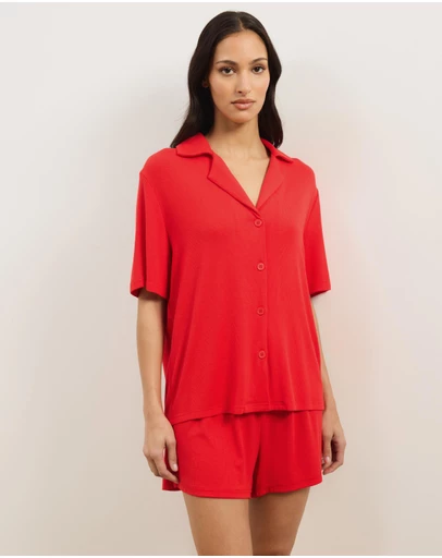 Atmos&Here - Darcey Soft Ribbed Short Sleeve Pyjama Set