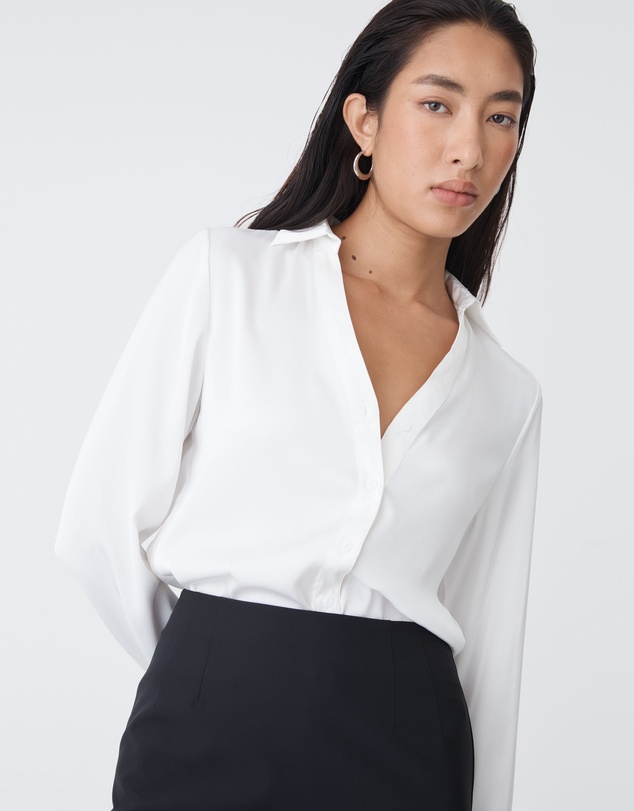 Forcast - Lila V-neck Satin Blouse