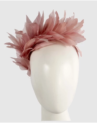 Max Alexander - Modern Dusty Pink Racing Fascinator