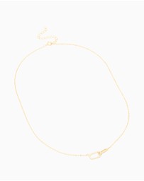 Lovisa - Gold Plated Sterling Silver Cubic Zirconia Oval Link Necklace