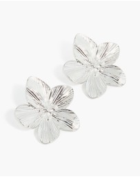 Lovisa - Waterproof Stainless Steel Textured Flower Stud Earrings