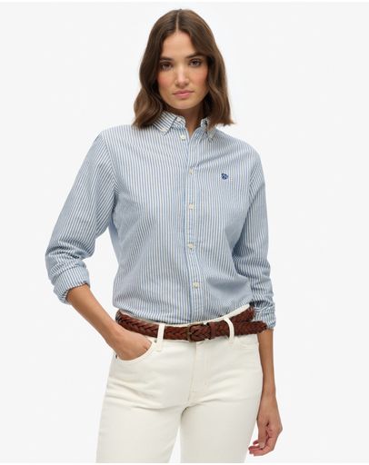 Azure Blue Stripe Oxford
