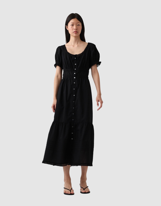 GAP - SS Lace Insert Button Maxi Dress