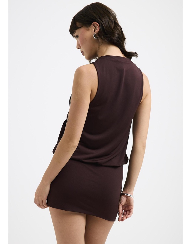 Alice In The Eve - Louise High Neck Draped Mini Dress