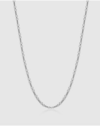 Nialaya Jewellery - Men's Stainless Steel Modern Figaro Belcher Chain