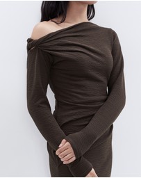 UNISON - Textured Long Sleeve Dress