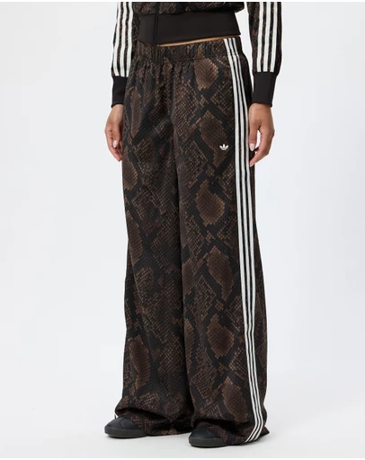 adidas Originals - Satin Snake Print Wide Leg Track Pants - ICONIC EXCLUSIVE