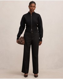 Forever New Petite - Kyla Petite Belted Straight Leg Pants