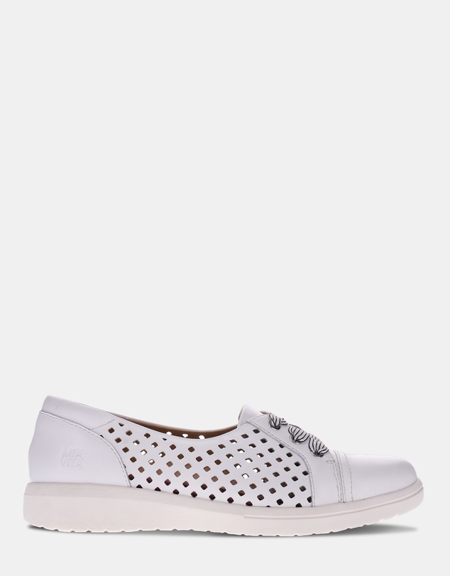 Mia Vita - Bridgette Slip-On Casual Sneaker - White Laser