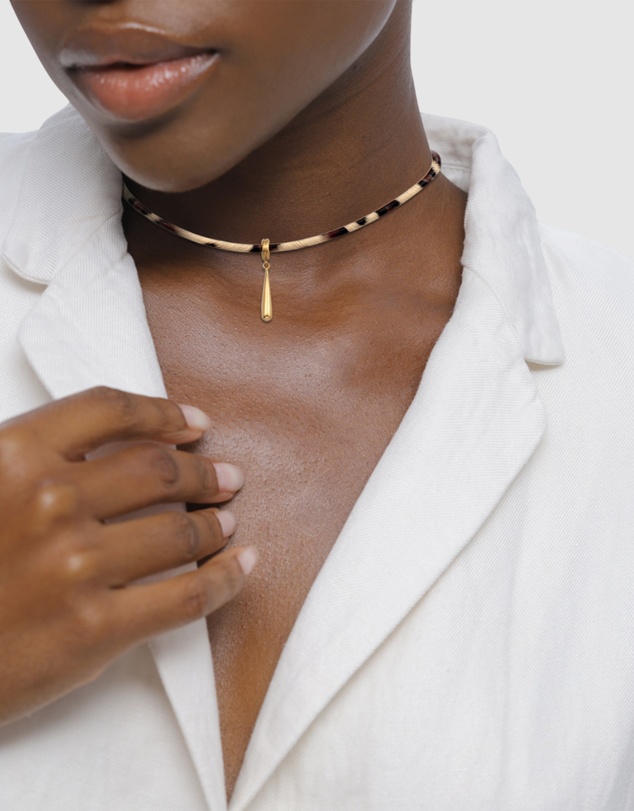 Elli Jewelry - Necklace Choker Pendant Dainty 925 Sterling Silver Gold-Plated