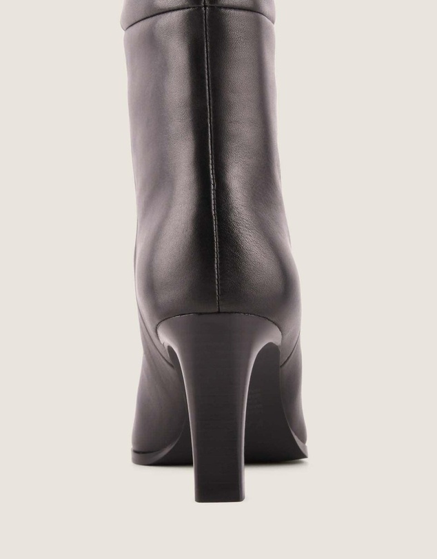 Shelly Shen - Leighton Heel Long Boots Black Leather