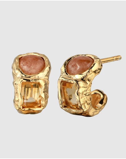 Haze & Glory - Citrine Hoops - Gold