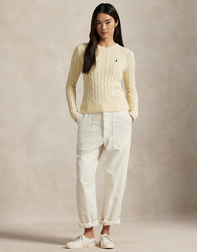 Polo Ralph Lauren - Julianna Cable Knit Cotton Crewneck Sweater