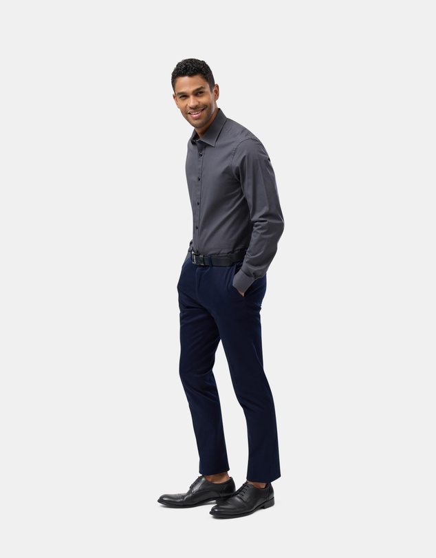 Brooksfield - Dot Print Reg Fit Stretch Business Shirt