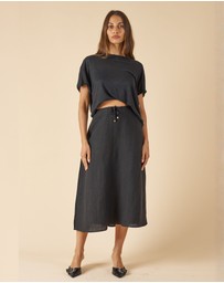CAMIXA - Maddie Linen Midi Skirt