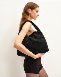 JW PEI - laura Faux Suede Woven Shoulder Bag