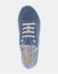Vionic - Pismo Casual Sneaker - Blue Checkered Denim