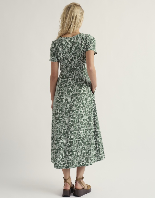 Seasalt - Seasalt Cornwall Green Veronica Short Sleeve Midi Dress