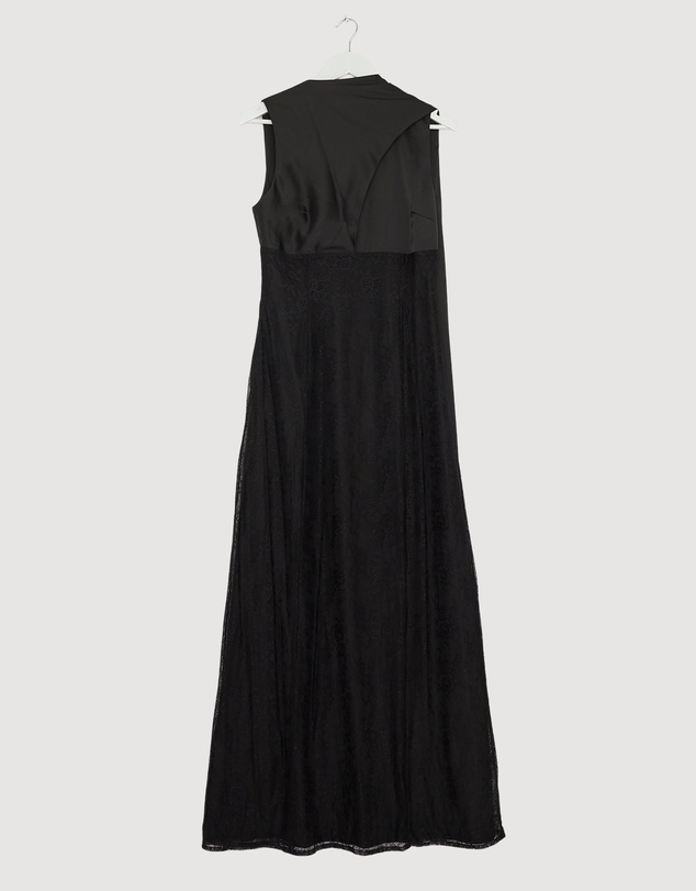 Revibe - Repaired CHANCERY Nia Self Scarf Satin and Lace Maxi Dress - AU 12