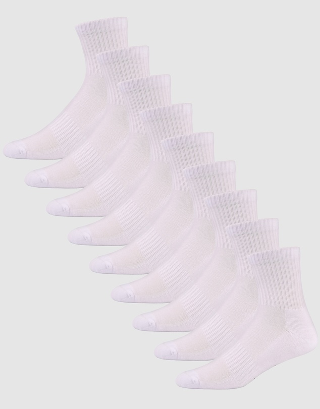 Pussyfoot - 9 Pack Unisex Sport Quarter Crew Socks