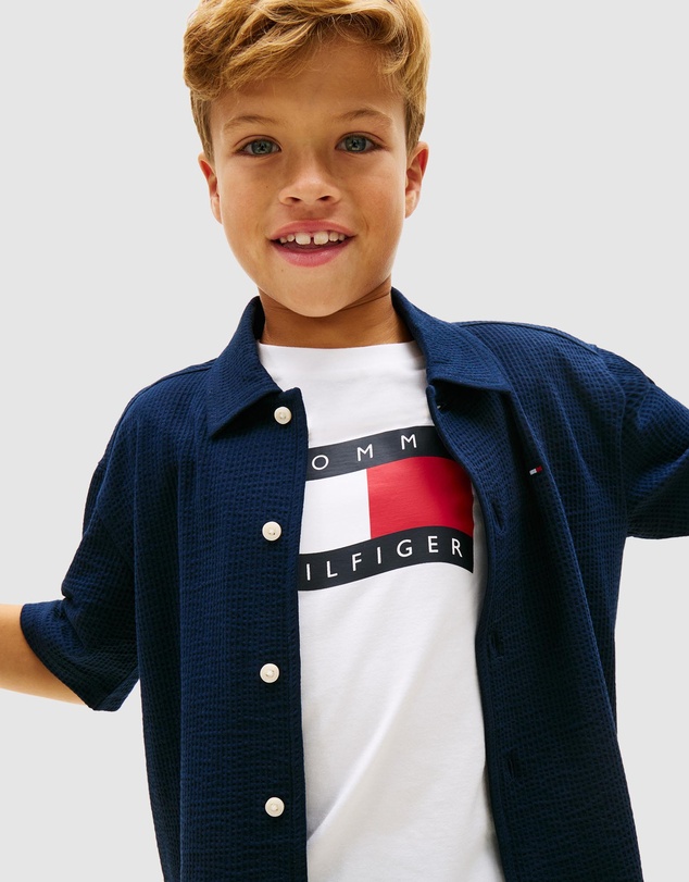 Tommy Hilfiger - Jersey Seersucker Shirt Ss - Kids