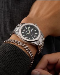 TIMEX - Essex Day & Date 46mm Stainless Steel Bracelet Watch