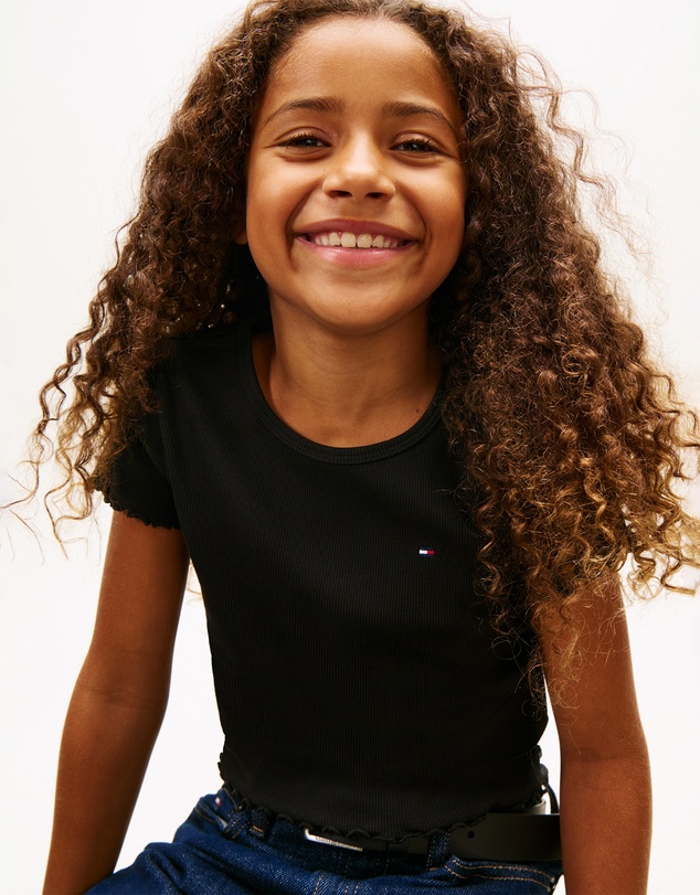 Tommy Hilfiger - Ruffle Ribbed Top - Kids