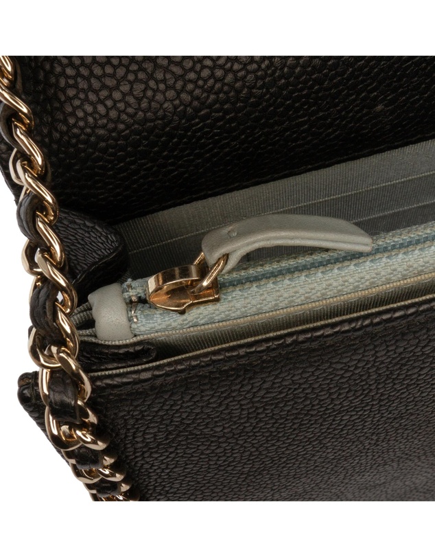 Chanel - Pre-Loved Paris-Cuba Square Quilted Caviar Thread Around Wallet On Chain