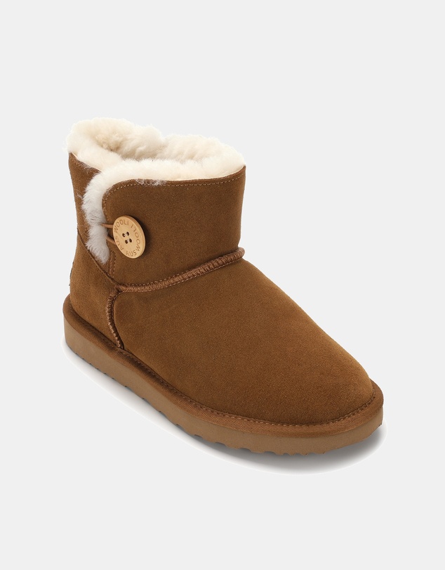 AusWooli Ugg Boots - Cabarita Sheepskin Chic Short Button Boots