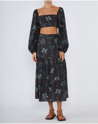 Amelius - Palmira Linen Tie-Back Crop Top